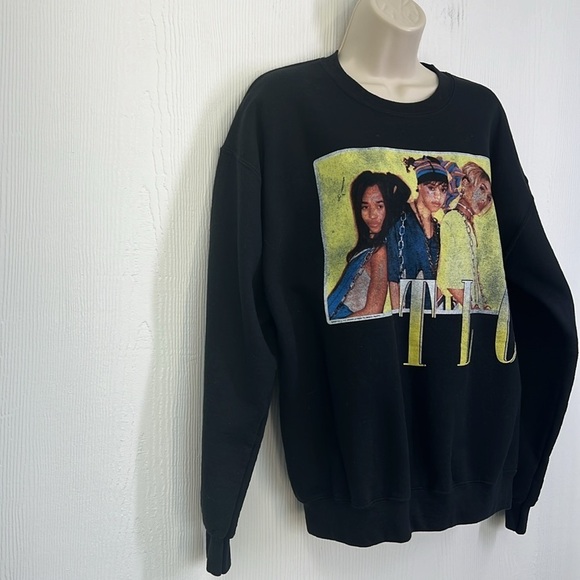 Gildan - TLC Band Group Graphic Black Long Sleeve Sweatshirt Size Medium - Picture 4 of 9